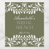 Étiquette Pour Bouteilles De Vin Carrelage de Talavera vert Fiesta espagnole Brunch (Étiquettes simples)