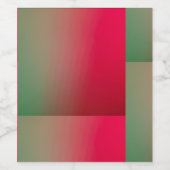 Étiquette Pour Bouteilles De Vin carrés de dégradé rouge et vert (Étiquettes simples)