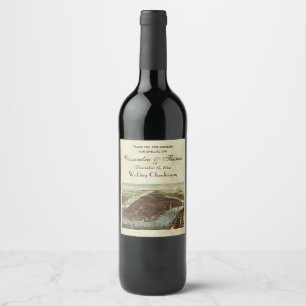 Étiquette Pour Bouteilles De Vin Carte de la ville de New York antique #2 Poignée B