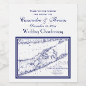 Étiquette Pour Bouteilles De Vin Carte de Long Island The Hamptons (Étiquettes simples)