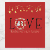 Étiquette Pour Bouteilles De Vin Carte de Noël afro-américaine (Étiquettes simples)