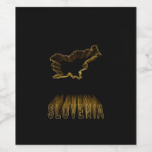 Étiquette Pour Bouteilles De Vin Carte de Slovénie, Gold Map (Étiquettes simples)
