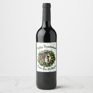 Étiquette Pour Bouteilles De Vin Carte de vœux photo Joyeux Howlidays