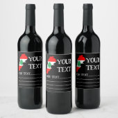 Étiquette Pour Bouteilles De Vin Carte du Liban avec drapeau (Bouteilles)