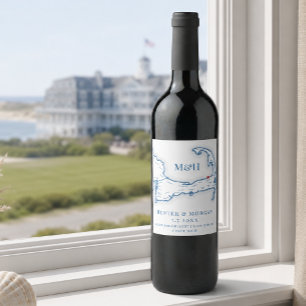 Étiquette Pour Bouteilles De Vin Carte du mariage de l'Ocean Edge Resort Cape Cod