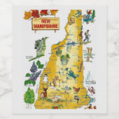 Étiquette Pour Bouteilles De Vin Carte postale du New Hampshire (Étiquettes simples)
