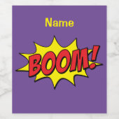 Étiquette Pour Bouteilles De Vin Cartoon Boom Thunder_Cove (Étiquettes simples)