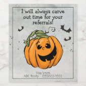 Étiquette Pour Bouteilles De Vin Carve Time pour votre Halloween de référence (Étiquettes simples)