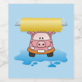 Étiquette Pour Bouteilles De Vin Carwash cochon (Étiquettes simples)