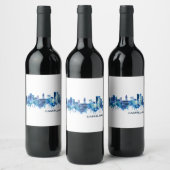 Étiquette Pour Bouteilles De Vin Casablanca Maroc Skyline Blue (Bouteilles)
