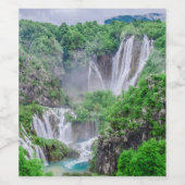 Étiquette Pour Bouteilles De Vin Cascade des lacs Plitvice (Étiquettes simples)