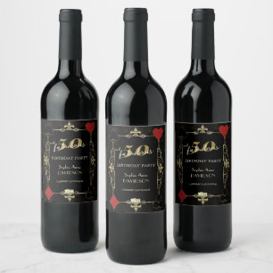 Étiquette Pour Bouteilles De Vin Casino Vegas Poker 50 et fabuleux fête d'anniversa