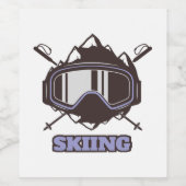 Étiquette Pour Bouteilles De Vin Casque de ski cool (Étiquettes simples)