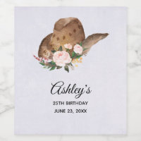 Casquette Brown Cowgirl avec fleurs roses