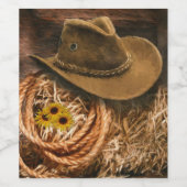 Étiquette Pour Bouteilles De Vin Casquette Cowboy (Étiquettes simples)