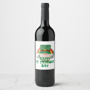 Étiquette Pour Bouteilles De Vin Casquette vert chanceux Shamrock St. Patrick's Day