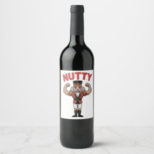 Étiquette Pour Bouteilles De Vin Casse-noisette drôle de Noël Nuty Fitness Naturel 