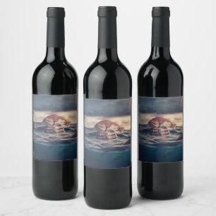 Étiquette Pour Bouteilles De Vin Cat Nap Dream ou cauchemar