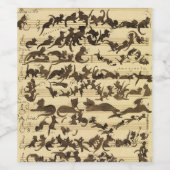 Étiquette Pour Bouteilles De Vin Cat Symphony, 1868 by Moritz de Schwind (Étiquettes simples)