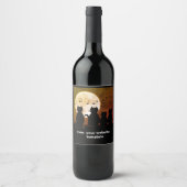 Étiquette Pour Bouteilles De Vin caterwauling, Chats au clair de lune. Personnalise (Devant)