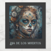 Étiquette Pour Bouteilles De Vin Catrina Azul (Étiquettes simples)