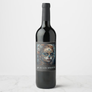 Étiquette Pour Bouteilles De Vin Catrina Azul