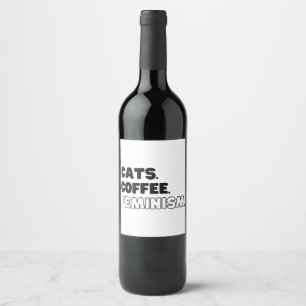 Étiquette Pour Bouteilles De Vin Cats Café Féminisme