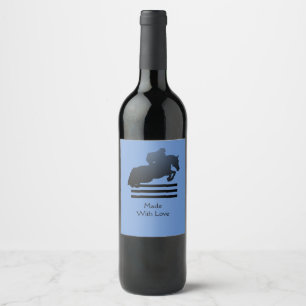 Étiquette Pour Bouteilles De Vin Cavalier franchissant un obstacle.