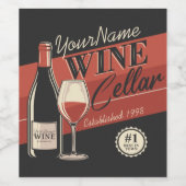 Étiquette Pour Bouteilles De Vin Cave à vin personnalisée salle de dégustation de b (Étiquettes simples)
