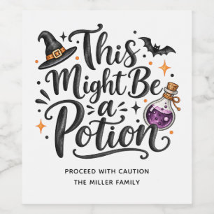 Étiquette Pour Bouteilles De Vin Ceci pourrait être une fête d'Halloween Spooky pot