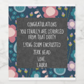 Étiquette Pour Bouteilles De Vin Célébration de divorce personnalisé (Étiquettes simples)