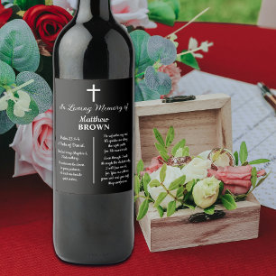 Étiquette Pour Bouteilles De Vin Célébration de la vie verset biblique funérailles