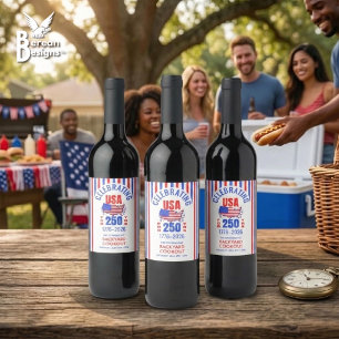 Étiquette Pour Bouteilles De Vin Célébration des 250 ans d'indépendance des États-U