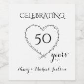 Étiquette Pour Bouteilles De Vin Célébration du 50e anniversaire avec couronne (Étiquettes simples)