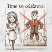 Étiquette Pour Bouteilles De Vin Célébration du divorce (Étiquettes simples)