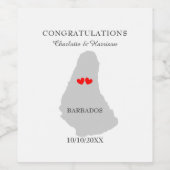 Étiquette Pour Bouteilles De Vin Célébration Mariage de la Barbade (Étiquettes simples)