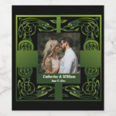 Étiquette Pour Bouteilles De Vin Celtique irlandais vert traditionnel (Étiquettes simples)