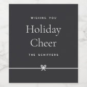 Étiquette Pour Bouteilles De Vin Cendre | Moderne Bow Simple minimum vacances Cheer (Étiquettes simples)