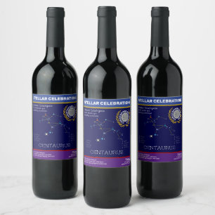 Étiquette Pour Bouteilles De Vin Centaurus de constellation de l'hémisphère Sud