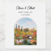 Étiquette Pour Bouteilles De Vin Central Park Mariage New York Favoriser Personnali (Étiquettes simples)