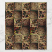 Étiquette Pour Bouteilles De Vin Cercles en carré et en dégradé marron (Étiquettes simples)