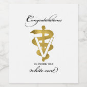 Étiquette Pour Bouteilles De Vin Cérémonie de blouse vétérinaire (Étiquettes simples)