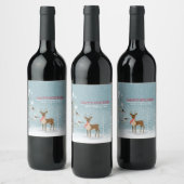 Étiquette Pour Bouteilles De Vin Cerf de Noël - Joyeuses fêtes (Bouteilles)