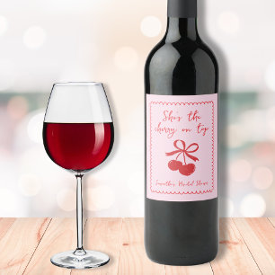 Étiquette Pour Bouteilles De Vin Cerise sur la Fête des mariées supérieure de la ma