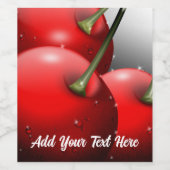 Étiquette Pour Bouteilles De Vin Cerises avec gouttes de ragoût (Étiquettes simples)