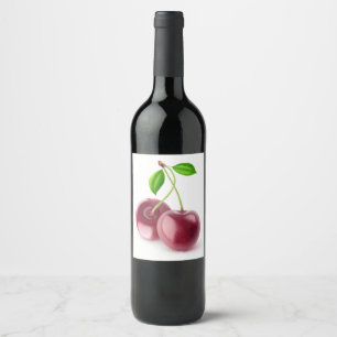 Étiquette Pour Bouteilles De Vin Cerises douces