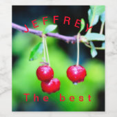 Étiquette Pour Bouteilles De Vin Cerises sur l'arbre - avec votre texte - (Étiquettes simples)