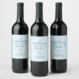 Étiquette Pour Bouteilles De Vin Certains Bunny a un an 1ère Fête d'anniversaire