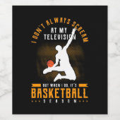 Étiquette Pour Bouteilles De Vin C'Est La Saison Du Basket (Étiquettes simples)