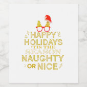 Étiquette Pour Bouteilles De Vin C'est La Saison Naughty ou Nice Christmas Wine Lab (Étiquettes simples)